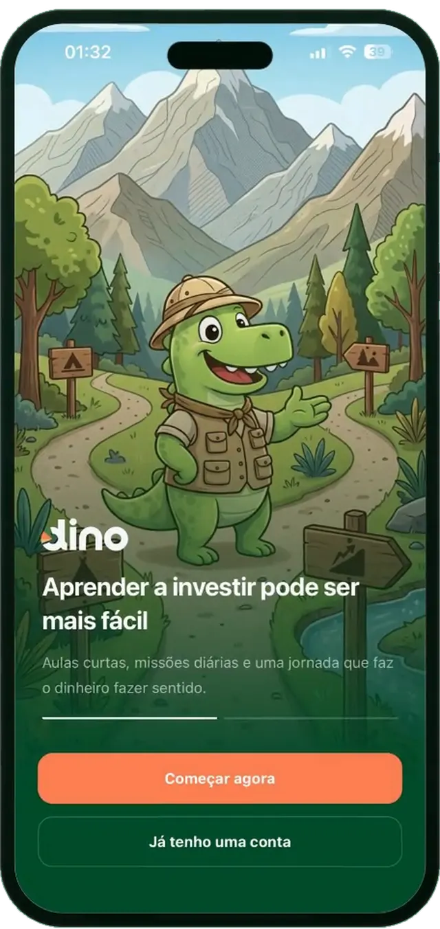 Prévia estática da demonstração da experiência Dino no celular